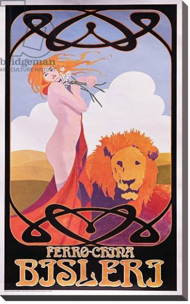 Постер Copy of a 1909 poster advertising Bisleri с типом исполнения На холсте без рамы