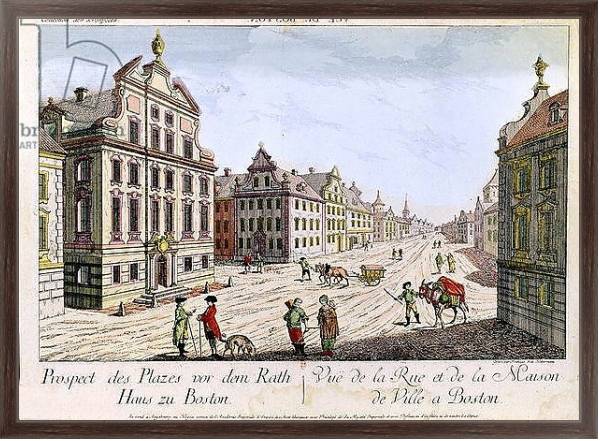 Постер View of the Town Hall, Boston с типом исполнения На холсте в раме в багетной раме 221-02