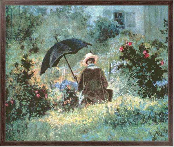 Постер Detail of a Gentleman reading in a garden с типом исполнения На холсте в раме в багетной раме 221-02
