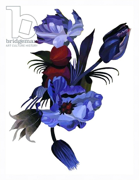 Постер Deep blue tulips. с типом исполнения На холсте в раме в багетной раме 221-03