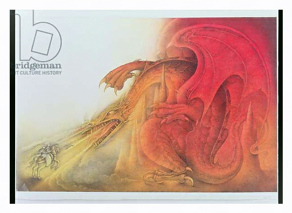 Постер Red Dragon with St. George and Virgin on Horse с типом исполнения На холсте в раме в багетной раме 221-03