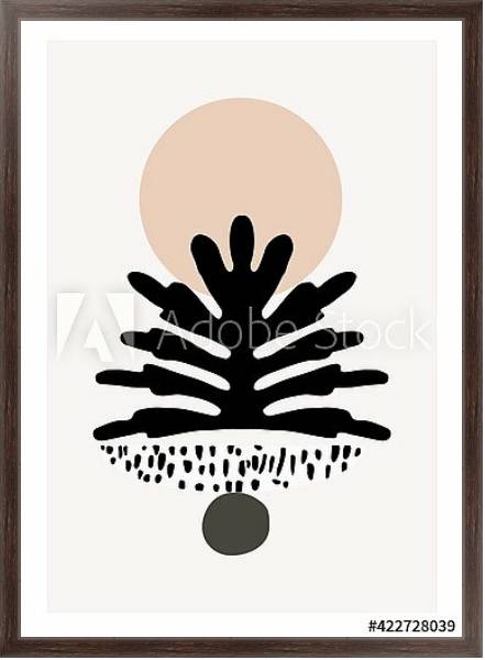 Постер Формы листьев 7 с типом исполнения На холсте в раме в багетной раме 221-02