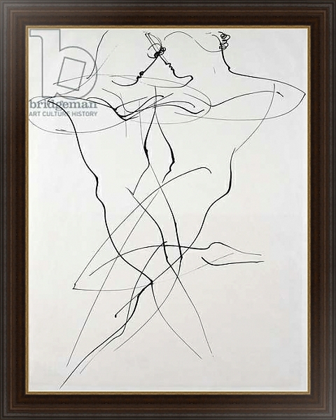 Постер Two figures in opposing motion, dance, 1928, by Oskar Schlemmer. Germany, 20th century. с типом исполнения На холсте в раме в багетной раме 1.023.151