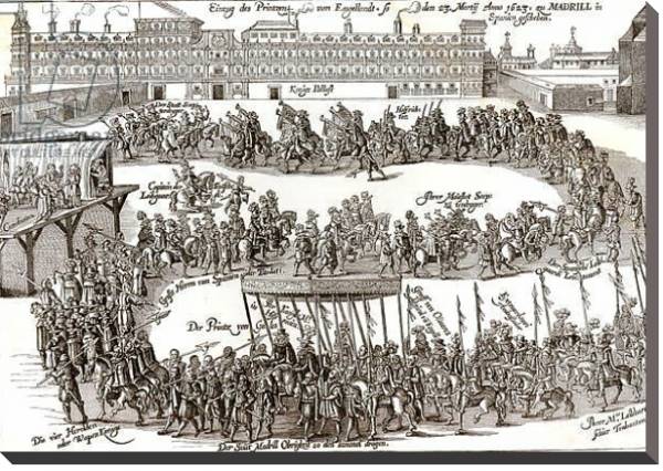 Постер Entry of Prince Charles I into Madrid, 1623 с типом исполнения На холсте без рамы