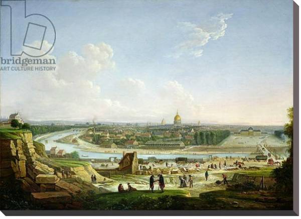 Постер General View of Paris from the Chaillot Hill, 1818 с типом исполнения На холсте без рамы