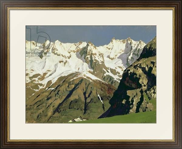 Постер Mont Blanc Mountains, 1897 с типом исполнения Под стеклом в багетной раме 1.023.036