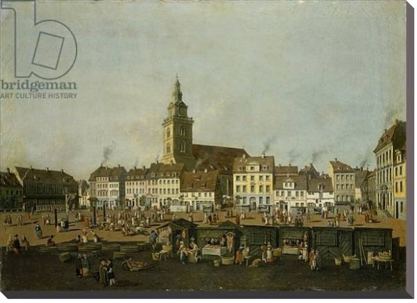 Постер View of the Neue Markt with St. Mary's Church, Berlin, c.1770 с типом исполнения На холсте без рамы