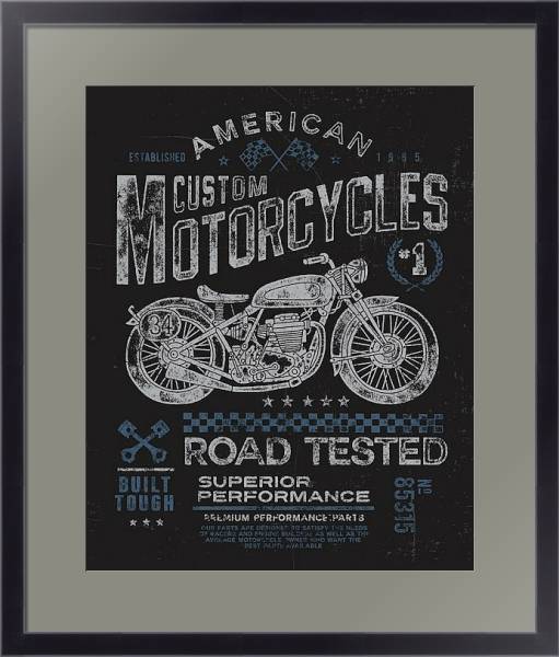 Постер Ретро плакат. Мотоциклы с типом исполнения Под стеклом в багетной раме 221-01