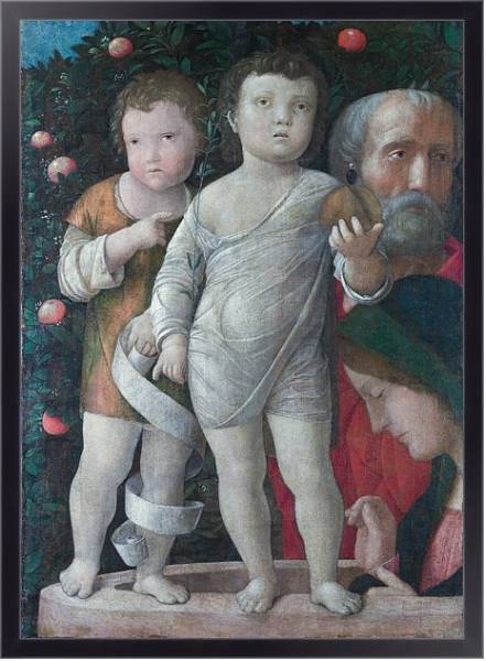 Постер Святое семейство и святой Джон с типом исполнения На холсте в раме в багетной раме 221-01