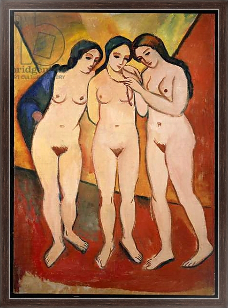 Постер Three Nude Women, 1912 с типом исполнения На холсте в раме в багетной раме 221-02