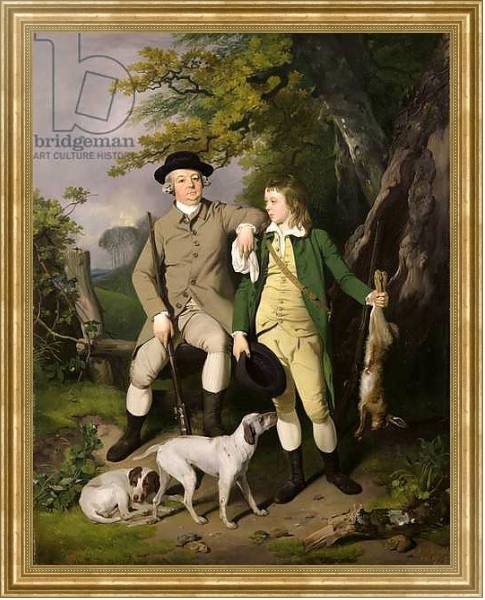 Постер Portrait of a Sportsman with his Son, 1779 с типом исполнения На холсте в раме в багетной раме NA033.1.051