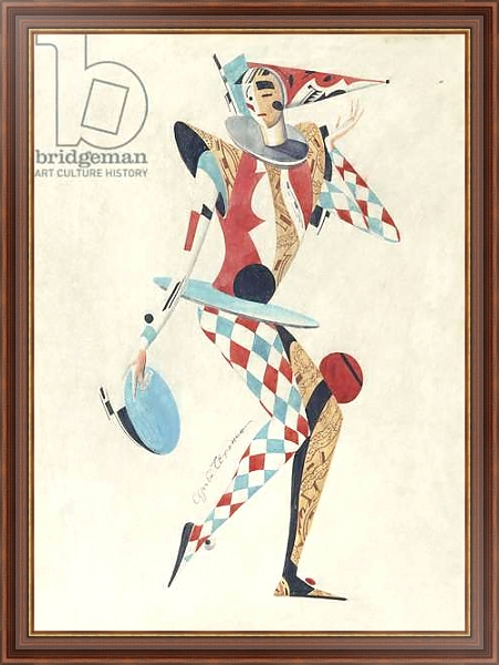 Постер Costume design for a Harlequin с типом исполнения На холсте в раме в багетной раме 35-M719P-83