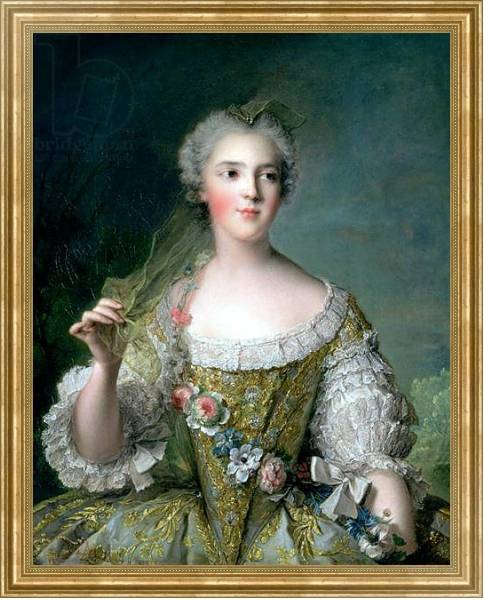 Постер Portrait of Madame Sophie, daughter of Louis XV, at Fontevrault, 1748 с типом исполнения На холсте в раме в багетной раме NA033.1.051