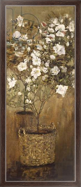 Постер Pots of azaleas, 1884-1885, by Giovanni Segantini, oil on canvas с типом исполнения На холсте в раме в багетной раме 221-02