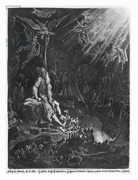 Постер The Wandering Jew and the Last Judgement, engraved by Felix Jean Gauchard с типом исполнения На холсте в раме в багетной раме 221-03