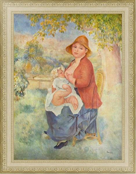 Постер Дитя у груди (Материнство) с типом исполнения На холсте в раме в багетной раме 484.M48.725