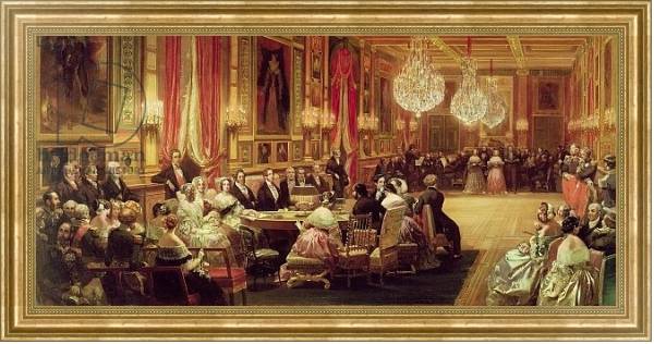 Постер Concert in the Galerie des Guise at Chateau d'Eu, 4th September 1843, 1844 с типом исполнения На холсте в раме в багетной раме NA033.1.051
