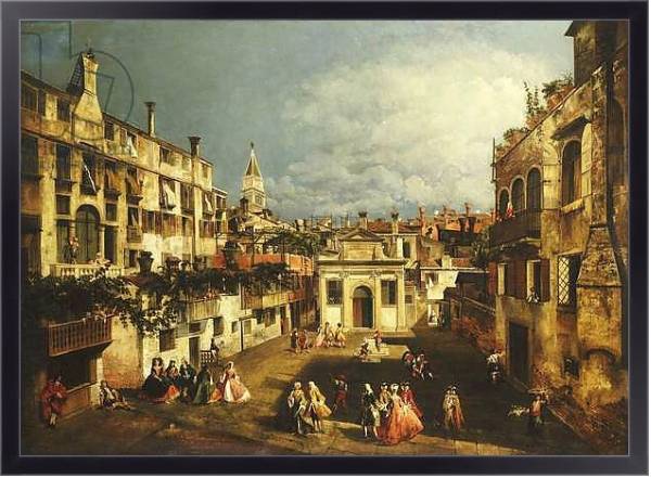 Постер The Campo San Gallo, Venice, c.1740s с типом исполнения На холсте в раме в багетной раме 221-01
