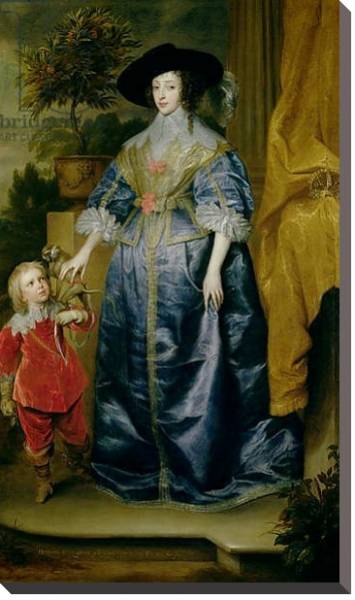 Постер Queen Henrietta Maria and her dwarf Sir Jeffrey Hudson, c.1633 с типом исполнения На холсте без рамы