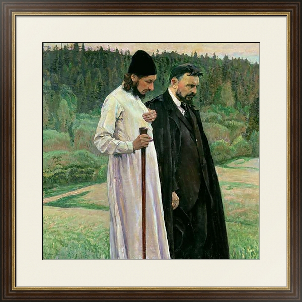 Постер The Philosophers: Portrait of Sergei Nikolaevich Bulgakov and Pavel Aleksandrovich Florensky, 1917 с типом исполнения Под стеклом в багетной раме 1.023.036