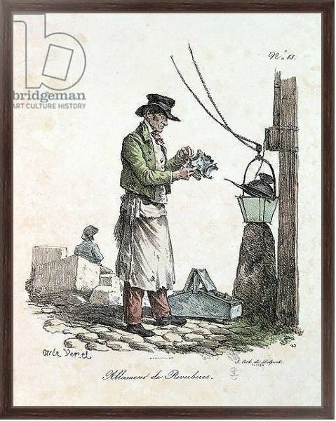 Постер The Lamplighter, engraved by Francois Seraphin Delpech с типом исполнения На холсте в раме в багетной раме 221-02