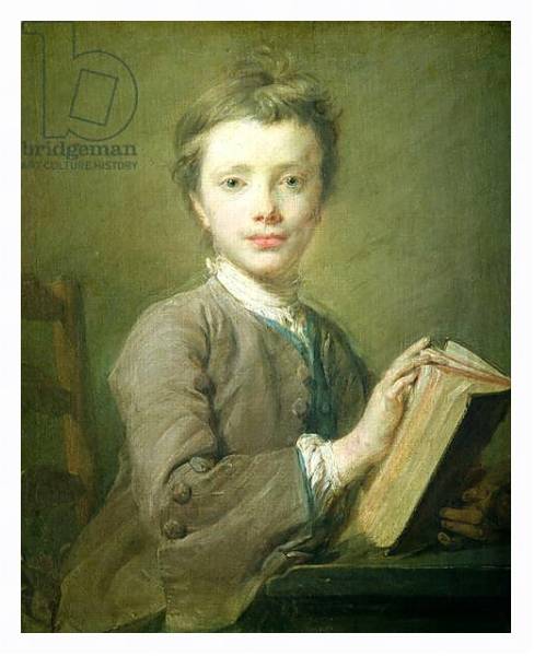 Постер A Boy with a Book, c.1740 с типом исполнения На холсте в раме в багетной раме 221-03