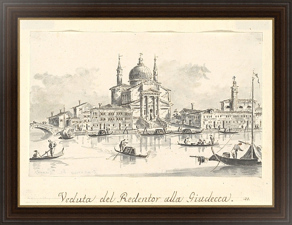 Постер The Church of the Redentore from the Giudecca Canal с типом исполнения На холсте в раме в багетной раме 1.023.151