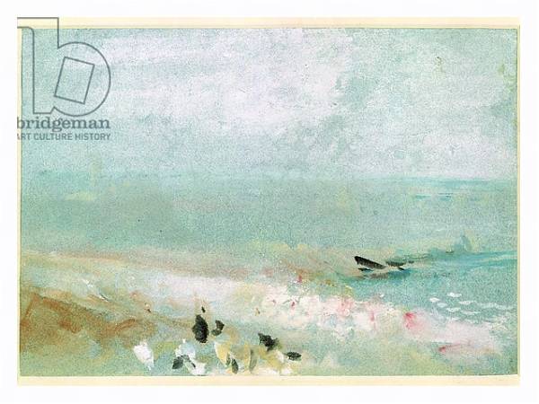 Постер Beach with figures and a jetty. c.1830 с типом исполнения На холсте в раме в багетной раме 221-03