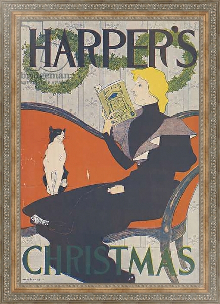 Постер Harper's Christmas, 1894 с типом исполнения На холсте в раме в багетной раме 484.M48.310