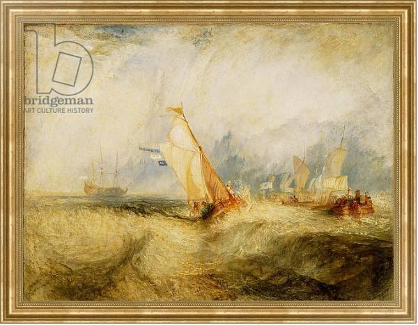 Постер Van Tromp Going About to Please His Masters - Ships a Sea Getting a Good Wetting, 1844 с типом исполнения На холсте в раме в багетной раме NA033.1.051