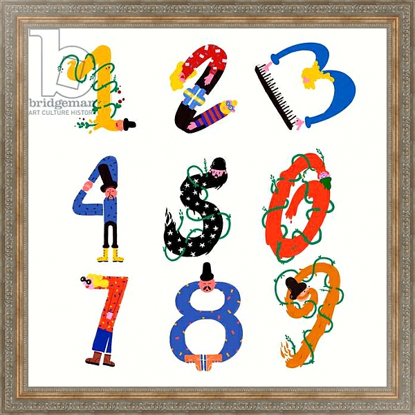 Постер Numbers с типом исполнения На холсте в раме в багетной раме 484.M48.310