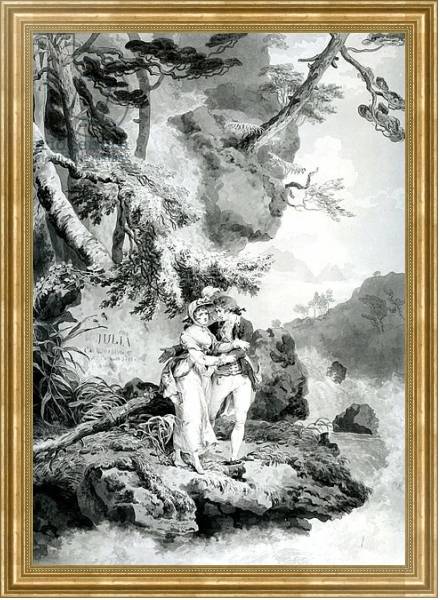 Постер St Preux and Julia, 1786 с типом исполнения На холсте в раме в багетной раме NA033.1.051