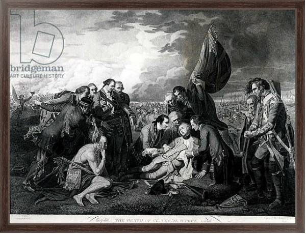 Постер The Death of General Wolfe 1759, engraved by Augustin Legrand с типом исполнения На холсте в раме в багетной раме 221-02