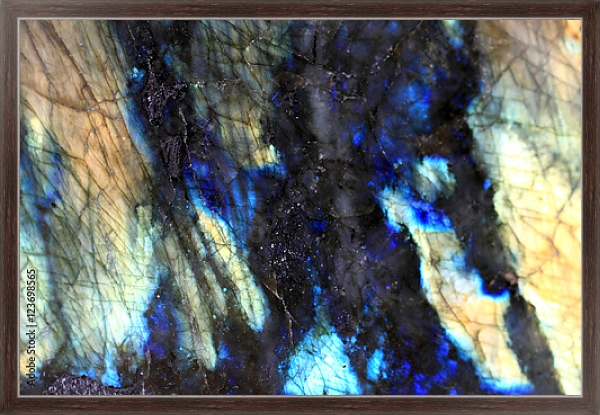 Постер Отполированный камень лабрадорит с типом исполнения На холсте в раме в багетной раме 221-02