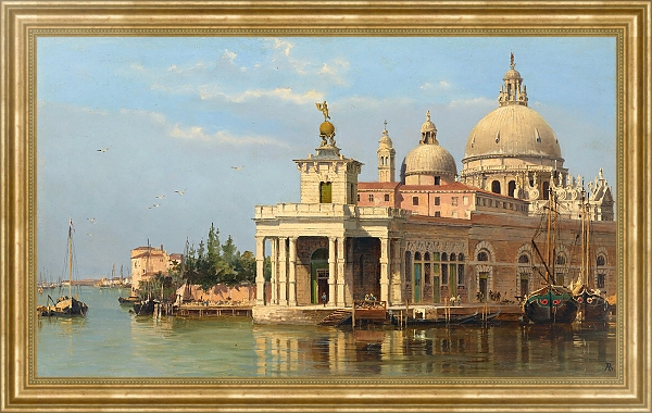 Постер The Dogana with Santa Maria della Salute, Venice с типом исполнения На холсте в раме в багетной раме NA033.1.051