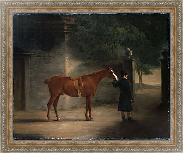 Постер A Hunter and a Groom in a Courtyard, 1816 с типом исполнения На холсте в раме в багетной раме 484.M48.310