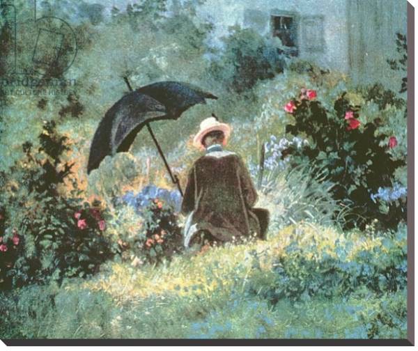Постер Detail of a Gentleman reading in a garden с типом исполнения На холсте без рамы