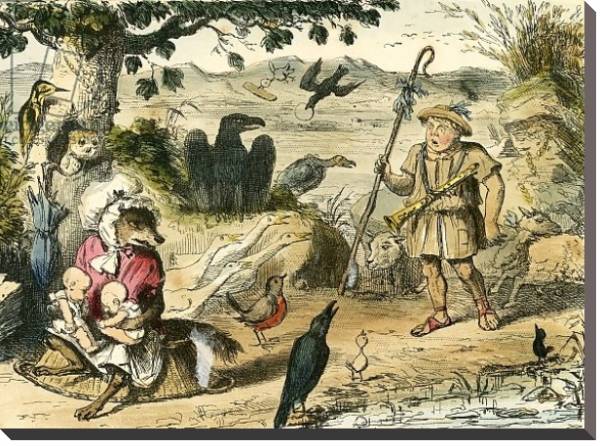 Постер Romulus and Remus discovered by a gentle shepherd с типом исполнения На холсте без рамы