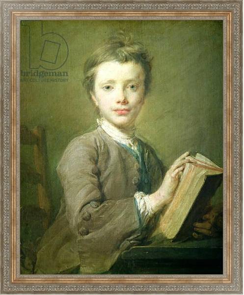 Постер A Boy with a Book, c.1740 с типом исполнения На холсте в раме в багетной раме 484.M48.310
