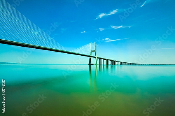 Постер Португалия. Лиссабон. Мост Васко да Гама 3 с типом исполнения На холсте без рамы