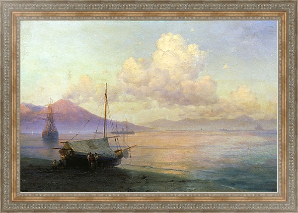 Постер Морской залив ранним утром с типом исполнения На холсте в раме в багетной раме 484.M48.310