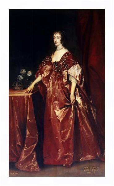 Постер Портрет королевы Генриетты-Марии с типом исполнения На холсте в раме в багетной раме 221-03