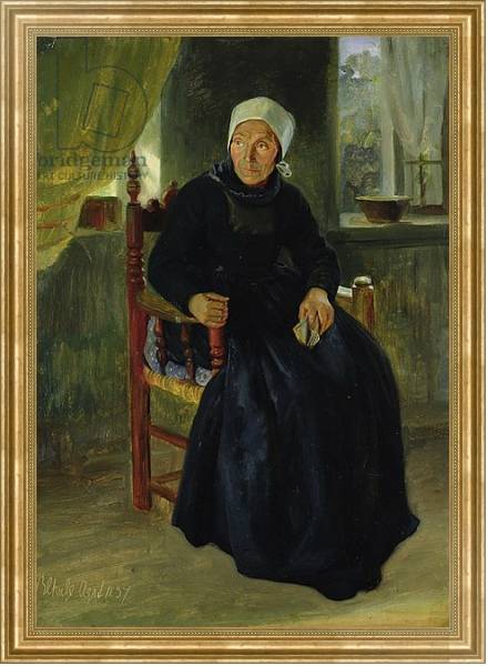 Постер A Woman from Blankenese, 1837 с типом исполнения На холсте в раме в багетной раме NA033.1.051