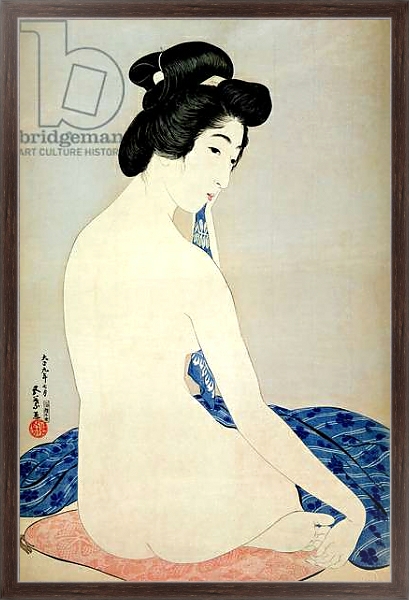 Постер Woman after the bath, published by Shosaburo Watanabe, 1920, с типом исполнения На холсте в раме в багетной раме 221-02