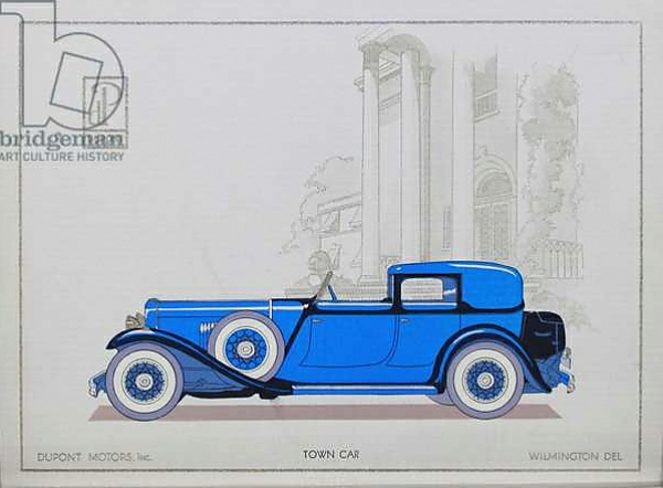Постер DuPont Motor Cars: Town Car, 1921 с типом исполнения На холсте без рамы