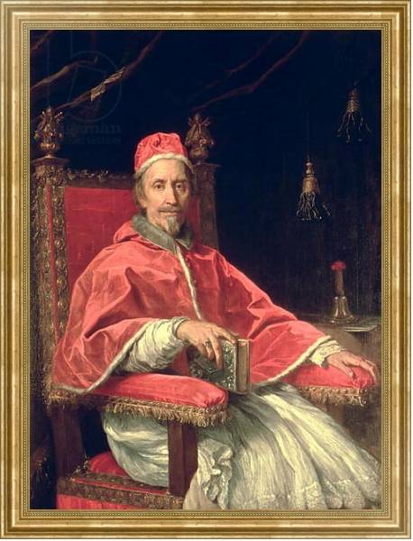 Постер Portrait of Pope Clement IX с типом исполнения На холсте в раме в багетной раме NA033.1.051