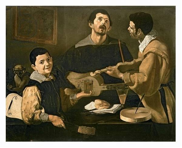 Постер Three Musicians, 1618 с типом исполнения На холсте в раме в багетной раме 221-03