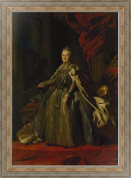 Постер Portrait of Catherine II, 1776-77 с типом исполнения На холсте в раме в багетной раме 484.M48.310