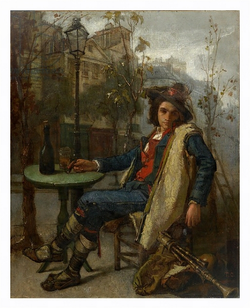 Постер Young Italian Street Musician, c.1877 с типом исполнения На холсте в раме в багетной раме 221-03