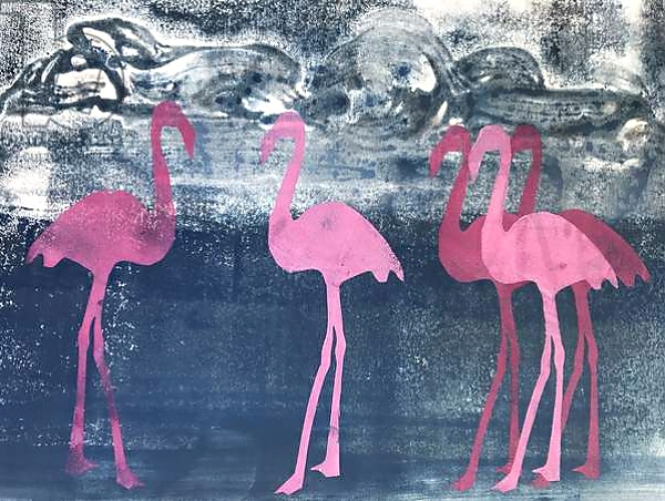 Постер Flamingos с типом исполнения На холсте без рамы